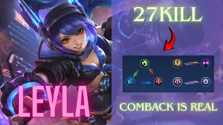 COMEBACK!! 25 Kills Leyla Perfect SAVAGE!! - Build Top 1 Global Miya ~ MLBB