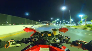 Honda CBR600RR Night Ride | Pure Engine Sound Only