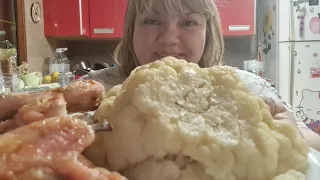 МУКБАНГ 🍽 ВЫ ЛЮБИТЕ ТАКОЕ ?1кг еды 😋MUKBANG🍴 COLIFLOR CON ALITAS DE POLLO #мукбанг #mukbang #noasmr