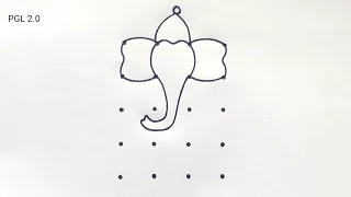 How To Draw Lord Ganesha Drawing From 4×5 Dots Very Easy Steps || Easy Step By Step || PGL 2.0 ||