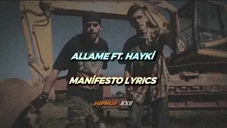 Allame ft. Hayki - Manifesto (Lyrics Video)