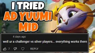 A fan said I could win with ANYTHING against silvers. So I tried AD Yuumi Mid  - League of Legends