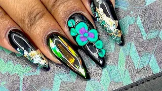 Acrylic Nails Tutorial - Acrylic Nails for Beginners with Nail Tips - Encapsulated Nails - 3D Art