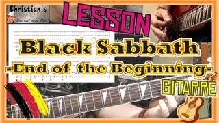 How to Play Black Sabbath END OF THE BEGINNING Tabs Akkorde  E Gitarre Hauptriff [HD] Deutsch