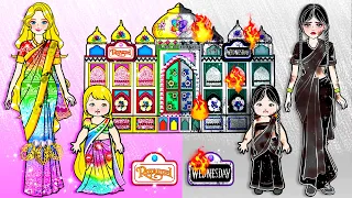 Decorate Rainbow VS Black Castle - Barbie Mother & Daughter Handmade - DIY Arts & Paper Crafts