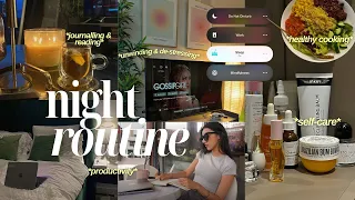 SUMMER NIGHT ROUTINE | productivity, self-care, relaxing, cooking & healthy habits *aesthetic*