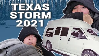 TEXAS SNOW STORM 2021 IN MY VAN (Freezing Temps and Rolling Blackouts) // Travel Snacks