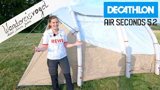 Decathlon Quechua AIR SECONDS 5.2 FRESH & BLACK Familien-Luftzelt [Unboxing & Aufbau]