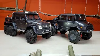 GELENDVAGEN 6x6 vs UNIMOG 6x6 ... Traxxas TRX6 and Axial UMG10