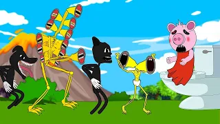 Siren Head Gold, Cartoon Cat, Piggy With WC Battle - Roblox Piggy Animation - GV Studio