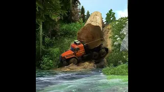 Extreme Dangerous Idiots Logging Load Truck Driving Skill! Heavy Wood Truck Off Road Stuck in Mud