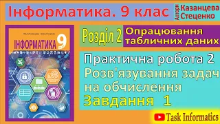 § 10. Практична робота 2. Розв’язування задач на обчислення. Завдання 1 | 9 клас | Казанцева