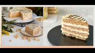 Торт ЭСТЕРХАЗИ/Esterhazy cake🤩РЕЦЕПТ  Крем + Декор🤩ЧАСТЬ 2  Сборка торта