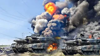 30 German LEOPARD Tanks Are Useless After Being Destroyed by Russian Missiles on the Border