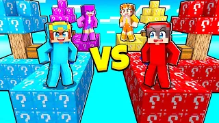 1v1v1v1 LUCKY BLOCK SKYWARS in Minecraft!