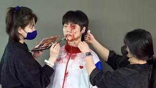 School Attack - Proses riasan khusus Gwi-nam. Penata rias film zombie Korea