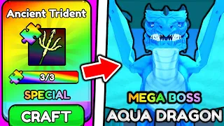 I Got STRONGEST ANCIENT TRIDENT and Beat MEGA AQUA DRAGON BOSS in Roblox Pull a Sword..