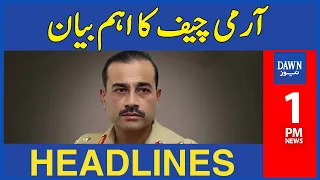 Army Chief General Asim Munir Ka Ahem Bayan | 1 PM | Dawn News Headlines | 9th March 2023