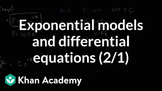 Particular solution given initial conditions for population | Khan Academy