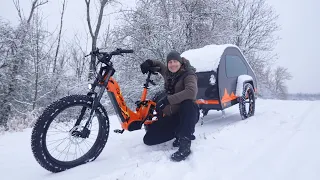 Durch den Schnee, mit dem Mody und dem Trax, Übernachtung bei  -8°C