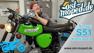 Simson S51 | Umbau auf H4 Klarglas Scheinwerfer | ost-moped.de