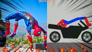 1 min Superman - Real football VS stickman Dismounting funny moments - Best Falls #233