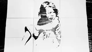 Stencil drawing on the wall