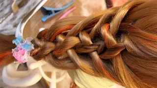 Плетение с резинками | Elastic braid ropes | Hairstyles by REM | Copyright © #hairstyles