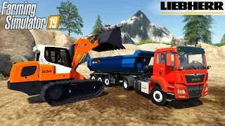 Farming Simulator 19 - LIEBHERR LR 834 COLAS Track Loader Loads Crushed Stone Into Dump Truck