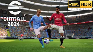 eFootball 2024 | Manchester CIty vs Manchester United REALISTIC PREMIER LEAGUE PC GAMEPLAY | 4K