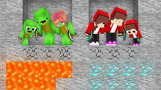 JJ and Mikey Found Family MINE DIG Challenge - Maizen Parody Video in Minecraft