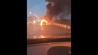 Полыхнули как свечки: 2 авто сгорели после массового ДТП в Краснодаре