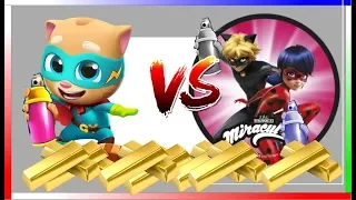 Talking Tom Hero Dash VS Miraculous Ladybug Run Gameplay 4k 2160P