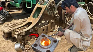 Repairing an old rusted hydraulic breaker hammer maraba bush || repairing hydraulic breaker bushing