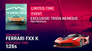 Asphalt 9 Daily Events Limited Time Event Exclusive: Trion Nemesis Beat 1:26s with Ferrari FXX K