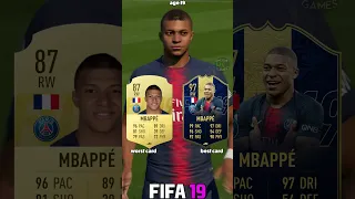 KYLIAN MBAPPE best vs worst card in EVERY FIFA! (17-23)⚽#shorts #fifa #eafc24 #fifa23 #mbappe