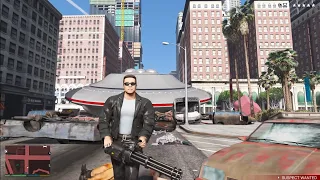 GTA 5 - Terminator Battle + Six Star Escape