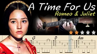 💗A Time For Us(Love Theme From Romeo &Juliet)💗Easy Fingerstyle Guitar Tutorial for Beginnersㅣ Tabs