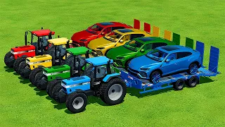 TRANSPORT LAMBORGHINI URUS WITH COLORED CASE TRACTORS - Farming Simulator 22