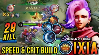 29 Kills!! Attack Speed & Critical Build Ixia Super Deadly Marksman - Build Top 1 Global Ixia ~ MLBB