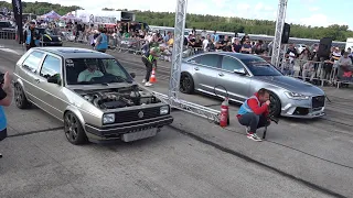 700HP VW Golf 2 Turbo vs 700HP Audi RS6 Sedan Street Performance