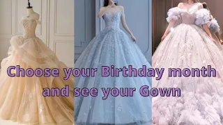 Choose your Birthday month and see your gown | Purple Blue