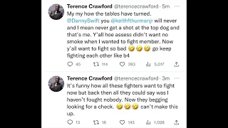WOW! Terence Crawford Acting Like A WOMAN SCORNED Towards Keith Thurman & Danny Garcia.