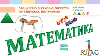 Математика 1 клас НУШ. Працюємо з групою об'єктів: об'єднуємо, вилучаємо (с. 19)