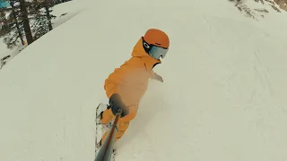 Testing the Burton 3D Fish at Palisades Tahoe pow day 5/5/2024