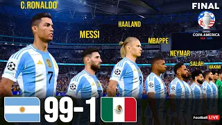 Argentina 99-1 Mexico | Ronaldo, Messi, Neymar, Mbappe, Haaland, Salah, Al Stars played for POR |PES