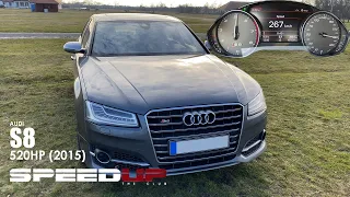 AUDI S8 | 520 HP | 2015 | ACCELERATION & TOP SPEED TEST | 0-100 | 0-200 | 100-200 | 0-250 | DRAGY |