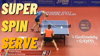 One of the most effective services in table tennis