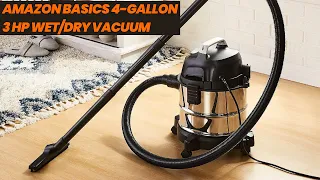 Amazon Basics 4-Gallon 3 Hp Wet/Dry Vacuum | 3 Gallon Shop Vacuum | 3 Gallon Wet Dry Vacuum