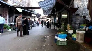 Walking through the souk in Homs, Syria